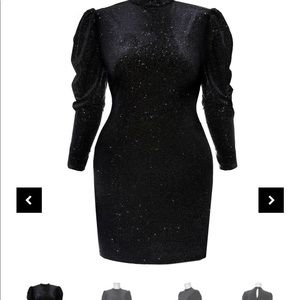 Brand new black sparkling velvet mini dress